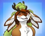  2023 5:4 absurd_res ambiguous_gender anthro antlers colored cute_expression digital_drawing_(artwork) digital_media_(artwork) dragon duo ears_down feral fluffy gift griffinphillis hi_res horn jackalope lagomorph leporid male mammal pivoted_ears rabbit size_difference smile tundralunamos unexpecteditem 