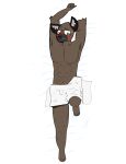 abs absurd_res aggressive_retsuko anthro bed blush blush_lines bodily_fluids body_pillow brown_body brown_fur bulge covering covering_crotch dafurs dakimakura_design dakimakura_pillow fur furniture haida hi_res hyena looking_at_viewer lying lying_on_bed male mammal on_back on_bed pillow sanrio solo sweat sweatdrop 