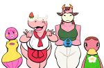  absurd_res anatid animal_crossing animal_humanoid anseriform anthro apron avian bird blush blush_stickers bovid bovine cattle cephalopod cephalopod_humanoid cleavage_cutout clothing coleoid duck female freckles_(animal_crossing) fur gesture group hi_res humanoid looking_at_viewer lovetopullmicke mammal marina_(animal_crossing) marine marine_humanoid merengue_(animal_crossing) mollusk mollusk_humanoid nintendo norma_(animal_crossing) octopodiform octopus octopus_humanoid pink_body pink_fur rhinoceros v_sign 