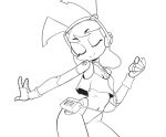  2021 black_and_white breasts camisole cassette_player cleavage clothed clothing dancing eyes_closed female headphones humanoid jenny_wakeman leotard line_art machine monochrome my_life_as_a_teenage_robot nickelodeon not_furry pigtails robot small_breasts solo tape_player teelokay wristband 
