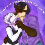  1:1 absurd_res anthro canid canine canis clothing collar cowboy duo female hat headgear headwear hi_res love luckywolff lupis male male/female mammal romantic romantic_couple thehuntignwolf thehuntingwolf wolf 