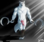  abs absurd_res animal_genitalia animal_humanoid animal_penis anthro balls black_nose black_sclera canid canid_humanoid canine canine_genitalia canine_humanoid canine_penis canis death_(puss_in_boots) dreamworks erection fur genitals grey_body grey_fur hi_res humanoid male mammal mammal_humanoid nude pecs penis puss_in_boots_(film) puss_in_boots_the_last_wish red_eyes sickle solo standing white_body white_fur windblast wolf 