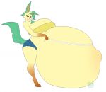  anthro big_breasts breasts eeveelution female fiora_(spyingredfox) generation_4_pokemon huge_breasts hyper hyper_pregnancy kerothestrange leafeon navel nintendo outie_navel pokemon pokemon_(species) pregnant solo tape_measure 