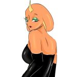  1:1 anthro big_breasts black_clothing brall_(pinkshonen) breasts burst clothing cobra female latex latex_clothing reptile rubber rubber_clothing scalie snake solo unknown_artist 