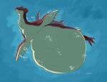  ambiguous_gender artist_name belly big_belly eyes_closed feral full-length_portrait generation_1_pokemon grey_shell gyarados hi_res hybrid hybrid_pokemon hyper hyper_belly lapras low-angle_view mouth_closed nintendo pokemon pokemon_(species) portrait red_body roobin shell simple_background solo underwater water yellow_body 