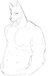  anthro canid canine canis domestic_dog hi_res male mammal monochrome muscular muscular_anthro muscular_male oopsitsnolansfw pecs shiba_inu sketch solo solo_focus solo_in_panel spitz 