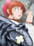  alien_(movie) astronaut brown_eyes brown_hair claws crossover fangs gegege_no_kitarou lowres nekomusume parody scar space spacesuit uzushio_(uzusio) xenomorph 