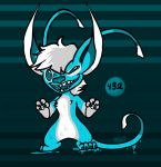  2019 4_fingers 4_toes alien antennae bateye big_ears blue_(thepixelstitch22) blue_fur chest_tuft claws digital_drawing_(artwork) digital_media_(artwork) dipstick_antennae disney dripping experiment_(species) experiment_pod fan_character fur gloves_(marking) hair lilo_and_stitch looking_at_viewer markings multicolored_fur multicolored_tail pawpads signature simple_background solo teal_claws teal_eyes teal_mouth teal_nose teal_tongue toe_claws toes tuft white_fur white_hair white_pawpads 