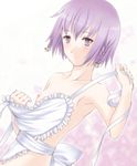  apron ar_tonelico ar_tonelico_iii armpits bad_id bad_pixiv_id braid flat_chest frills hair_ornament microspace naked_apron nipples purple_eyes purple_hair short_hair smile solo tilia twin_braids undressing 