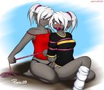  bdsm bondage dark_elf dark_skin drow elf gag gray_skin lua_zdycheva luatza piroro selfcest yuri 