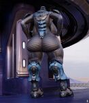  3d_(artwork) absurd_res alien armor back_boob big_breasts big_butt bodysuit breasts butt cleavage clothed clothing curvy_figure digital_media_(artwork) female gabrielarchgod halo_(series) headgear helmet hi_res huge_breasts huge_butt huge_hips huge_thighs microsoft pasties rear_view sangheili skinsuit solo thick_thighs tight_clothing voluptuous wide_hips xbox_game_studios 