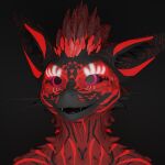  1:1 absurd_res anthro big_ears blender_(software) blender_cycles canid canine fennec fox fur happy hi_res hybrid male mammal red_body red_eyes red_fur redclaws rexouium solo 
