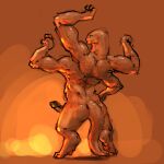  1:1 4_arms alien erection flexing genitals glistening glistening_body glistening_genitalia glistening_penis hi_res humanoid looking_at_viewer looking_back looking_back_at_viewer male meandraco multi_arm multi_limb muscular muscular_male nude penis rear_view solo standing tail thick_tail 