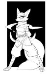  alopex alopex_(tmnt_2012) anthro canid canine clothed clothing dual_wielding female fox headgear holding_object holding_weapon kama_(weapon) mammal monochrome ninja_suit scarf solo teenage_mutant_ninja_turtles teenage_mutant_ninja_turtles_(2012) weapon yoneko1129 