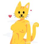  &lt;3 anthro areola breasts cat_emoji domestic_cat echochamber emoji felid feline felis female fur hi_res mammal musk musk_clouds nipples solo stripes yellow_body yellow_fur 