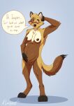  anthro belly blush breasts canid canine canis english_text female genitals hi_res iwilldrawalmostanything mammal nipples nude pregnant pussy rei_(coyotejeeper7) simple_background smile solo text wolf 