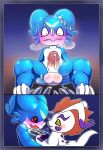  absurd_res anthro balls bandai_namco blush comic digimon digimon_(species) duo feral foreskin genitals gomamon hi_res maehdoggie maehdraws male male/male penis veemon 