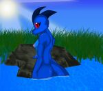  2010 anthro areola black_scutes blue_body blue_scales blue_skin blue_sky breasts butt casual_exposure casual_nudity day female grass hand_on_ground herm_(lore) intersex_(lore) june_(justathereptile) justathereptile komodo_dragon lake light light_beam lizard looking_at_viewer monitor_lizard nipples non-mammal_breasts nude outdoor_nudity outside pink_areola pink_nipples plant red_eyes reptile rock scales scalie scutes shore sky smile solo sun sunbeam sunlight tail water 