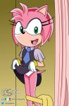  amy_rose anthro clothed clothing clothing_lift dress dress_lift eulipotyphlan female green_eyes hedgehog hi_res looking_away mammal mobian_hedgehog panties panty_shot presenting_panties presenting_underwear sega smile solitary_selenite solo sonic_the_hedgehog_(series) sonic_x underwear upskirt voyeur white_clothing white_panties white_underwear 