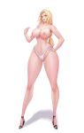  1girl absurdres blonde_hair breasts commentary_request dark_night_(darkotl) forehead_jewel fundoshi high_heels highleg highleg_panties highres inverted_nipples japanese_clothes large_breasts long_hair naruto naruto_(series) nipples nude open_mouth panties solo topless tsunade_(naruto) underwear yellow_eyes 