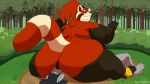  ailurid akai_(kazecat) ambiguous_gender animated anthro canid canine canis facesitting fur hair kazecat keda_(anime-wolf-08) loop male mammal overweight overweight_anthro overweight_male plant ponytail red_body red_fur red_panda tail thick_thighs tree wide_hips wolf 