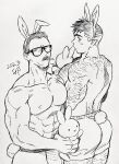  2023 2boys :o abs animal_ears arm_hair ass back_hair bara billy_russell_(dickfish) blush boxers bulge chest_hair chinese_zodiac cigarette couple dickfish_(fishismdick) facial_hair fake_animal_ears frown glasses hairy highres holding holding_stuffed_toy jockstrap john_rottweil_(dickfish) large_pectorals leg_hair looking_at_another male_focus male_underwear mature_male multiple_boys muscular muscular_male mustache navel navel_hair nipples original pectorals rabbit_ears rabbit_tail scan short_hair sideburns sketch standing stomach stuffed_animal stuffed_bunny stuffed_toy tail thick_eyebrows topless_male traditional_media underwear underwear_only yaoi year_of_the_rabbit 