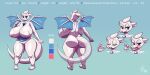  absurd_res anthro big_breasts big_butt blue_eyes breasts butt dragon female frill_(anatomy) hi_res huge_breasts humanoid model_sheet naughty_face sia_(ninstarrune) solo tagme tail thick_thighs toto_draw white_body wings 