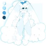  2022 absurd_res anthro blue_body blue_eyes blue_fur blue_nipples breasts button_nose clothing cotton_(reapcreates831) featureless_crotch feet_tuft female fur generation_4_pokemon hand_tuft headgear headwear hi_res lagomorph leporid looking_at_viewer lopunny mammal medium_breasts model_sheet multicolored_body multicolored_fur neck_tuft nintendo nipples palette pokemon pokemon_(species) rabbit simple_background solo tuft two_tone_body two_tone_fur white_background white_body white_fur yakiq 