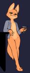  4_fingers anthro avenu barefoot business_suit canid canine canis cheek_tuft claws clothed clothing diane_foxington dreamworks facial_tuft feet female fingers fox fur looking_at_viewer mammal markings necktie nude orange_body orange_fur partially_clothed simple_background smile solo suit tail the_bad_guys tuft 