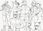  2boys abs animal_ears animal_hands ass bara billy_russell_(dickfish) blank_stare blush cigarette collage collared_jacket completely_nude couple cropped_shoulders cropped_torso dickfish_(fishismdick) dog_boy dog_ears expressions facial_hair fang fang_out fox_boy fox_ears frown full_body furrification furry furry_male glasses height_difference highres hug hug_from_behind john_rottweil_(dickfish) large_pectorals licking licking_another&#039;s_cheek licking_another&#039;s_face male_focus mature_male military military_uniform multiple_boys muscular muscular_male mustache navel navel_hair nipples nude original pectorals scan scar short_hair sideburns sketch small_tail standing stomach thick_eyebrows thighs traditional_media uniform yaoi 