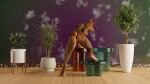  3d_(artwork) animal_genitalia animal_pussy anthro anus bent_over blender_(software) breasts brown_body brown_fur butt canid canine canine_genitalia canine_pussy canis digital_media_(artwork) digitigrade dobermann dobermann_(untied_verbeger) domestic_dog female fur furniture genitals glass glass_table haferkraft hair hi_res mammal nude pinscher plant plant_pot presenting presenting_anus presenting_hindquarters presenting_pussy pussy raised_tail red_hair solo spread_legs spread_pussy spreading tail 