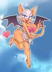  &lt;3 2023 absurd_res anthro bat big_breasts blue_eyes breasts cleavage clothed clothing female gesture hair hi_res looking_at_viewer mammal membrane_(anatomy) membranous_wings nauth open_mouth open_smile rouge_the_bat sega smile smiling_at_viewer solo sonic_the_hedgehog_(series) v_sign white_hair wings 