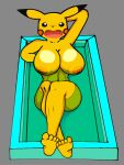  3:4 5_toes anonymous_artist anthro anthrofied awkward bath bathroom bathtub big_breasts big_butt biped breasts butt clothing convenient_censorship covering covering_crotch crossed_legs curvy_figure edit feet female foot_focus fur generation_1_pokemon hand_behind_head humanoid_feet legwear looking_at_viewer mammal navel nintendo nipples open_mouth panicking partially_submerged paws pikachu pikachu432 plantigrade pokemon pokemon_(species) pokemorph pose rodent scared shy simple_background slim soles solo surprise surprised_expression thick_thighs thigh_highs toes uncomfortable water wet yelling yellow_body yellow_fur 