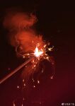  fire fireworks glint glowing highres iridescent light no_humans original sparkle sparkler weibo_5794648001 