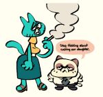  2023 anthro boobfighter cartoon_network cigarette daniel_senicourt dialogue domestic_cat duo english_text felid feline felis female humor husband_and_wife male mammal married_couple mary_senicourt mature_female smoking text the_amazing_world_of_gumball 