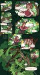  absurd_res camo cape clothing comic dialogue dinosaur dromaeosaurid folicoatl food fruit furufoo hi_res jacqueline_(furufoo) luiz_(furufoo) male mango moss_slug plant prehensile_tail reptile scalie the_folicoatl_handbook theropod webcomic wings 