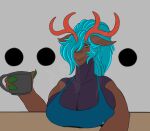  anthro antlers female hi_res horn maliborg solo tired_eyes unknown_species 