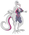  absurd_res anthro areola big_breasts big_butt breasts butt dot_eyes featureless_crotch female generation_7_pokemon hi_res huge_breasts multicolored_body nintendo nipples nude pokemon pokemon_(species) purple_areola purple_nipples purple_sclera salazzle shiny_pokemon solo thegeckoninja thick_thighs tongue tongue_out wide_hips 