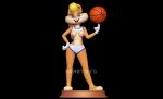  3d_(artwork) anthro basketball blonde_hair breasts clothed clothing digital_media_(artwork) female hair hi_res lagomorph leporid lola_bunny looney_tunes mammal nonotoys partially_clothed rabbit smile standing warner_brothers 