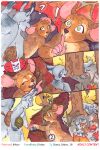 anthro biped casual_nudity comic domestic_cat felid feline felis female forest fur group hi_res leaf lirkov male mammal marker_(artwork) mouse murid murine nude open_mouth plant rodent sciurid traditional_media_(artwork) tree tree_squirrel trio 