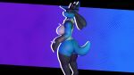  anthro big_breasts big_butt blue_body breasts butt canid canine female generation_4_pokemon hi_res jojo_pose looking_at_viewer lucario mammal neck_tuft nintendo pokemon pokemon_(species) pokemorph pose red_eyes smokedsoul35 solo solo_focus spikes standing tail thick_thighs tuft 