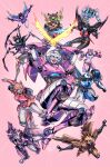  6+girls absurdres airachnid airazor anode_(transformers) arcee autobot beast_wars beast_wars:_transformers blue_eyes cover cover_page doujin_cover dual_wielding elita_one energy_sword extra_legs highres holding holding_sword holding_weapon holding_wrench kiss_players lina_rojas lug_(transformers) mecha multiple_girls nautica_(transformers) nickel_(transformers) open_mouth parted_lips pointing red_eyes robot rosanna_(transformers) science_fiction slipstream_(transformers) strongarm_(transformers) sword the_transformers_(idw) transformers transformers:_robots_in_disguise_(2015) transformers_animated weapon windblade wrench 