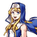  1boy bare_shoulders blonde_hair blue_dress blue_eyes bow bridget_(guilty_gear) dress guilty_gear guilty_gear_xx habit looking_at_viewer lowres male_focus mars_symbol mori_no_yousei nun open_mouth otoko_no_ko ribbon short_hair_with_long_locks smile yellow_bow yellow_ribbon 