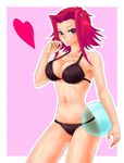  akiza akiza_izinski ball bikini breasts heart izayoi_aki large_breasts red_eyes red_hair swimsuit yu-gi-oh! yugioh_5d&#039;s yuu-gi-ou_5d's 