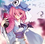  fan folding_fan pink_eyes pink_hair saigyouji_yuyuko solo touhou yuuki._(limit) 