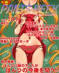  blonde_hair chemise cover doll_joints dr_rex lace lace-trimmed_panties lingerie long_hair magazine_cover navel panties red_panties rozen_maiden shinku shirt_lift solo translation_request underwear very_long_hair 