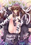  brown_hair gradient_hair hijiri_byakuren long_hair multicolored_hair panties pantyshot ribbon solo sorcerer's_sutra_scroll sorusibu touhou underwear white_panties yellow_eyes 