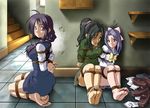  arms_behind_back barefoot bdsm black_hair bondage bound bound_arms bound_toes bound_wrists box_tie braid breast_bondage crossover daikinbakuju feet footwear_removed frogtie gakkou_no_kaidan_(anime) getbackers kobayakawa_miyuki koigakubo_momoko long_hair mizuki_natsumi multiple_girls no_legwear panties ponytail purple_hair rope underwear you're_under_arrest 