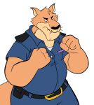  2023 absurd_res anthro black_nose bottomwear brok_the_investigator clothing hi_res humanoid_hands kangaroo macropod male mammal marsupial overweight overweight_male pants shirt simple_background sin_(brok_the_investigator) solo tamarindoarts_(artist) topwear white_background 