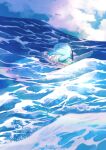  afloat cloud commentary_request day eko_(wk_egg) highres looking_up no_humans ocean outdoors pokemon pokemon_(creature) quagsire sky solo surfboard twitter_username water watermark 